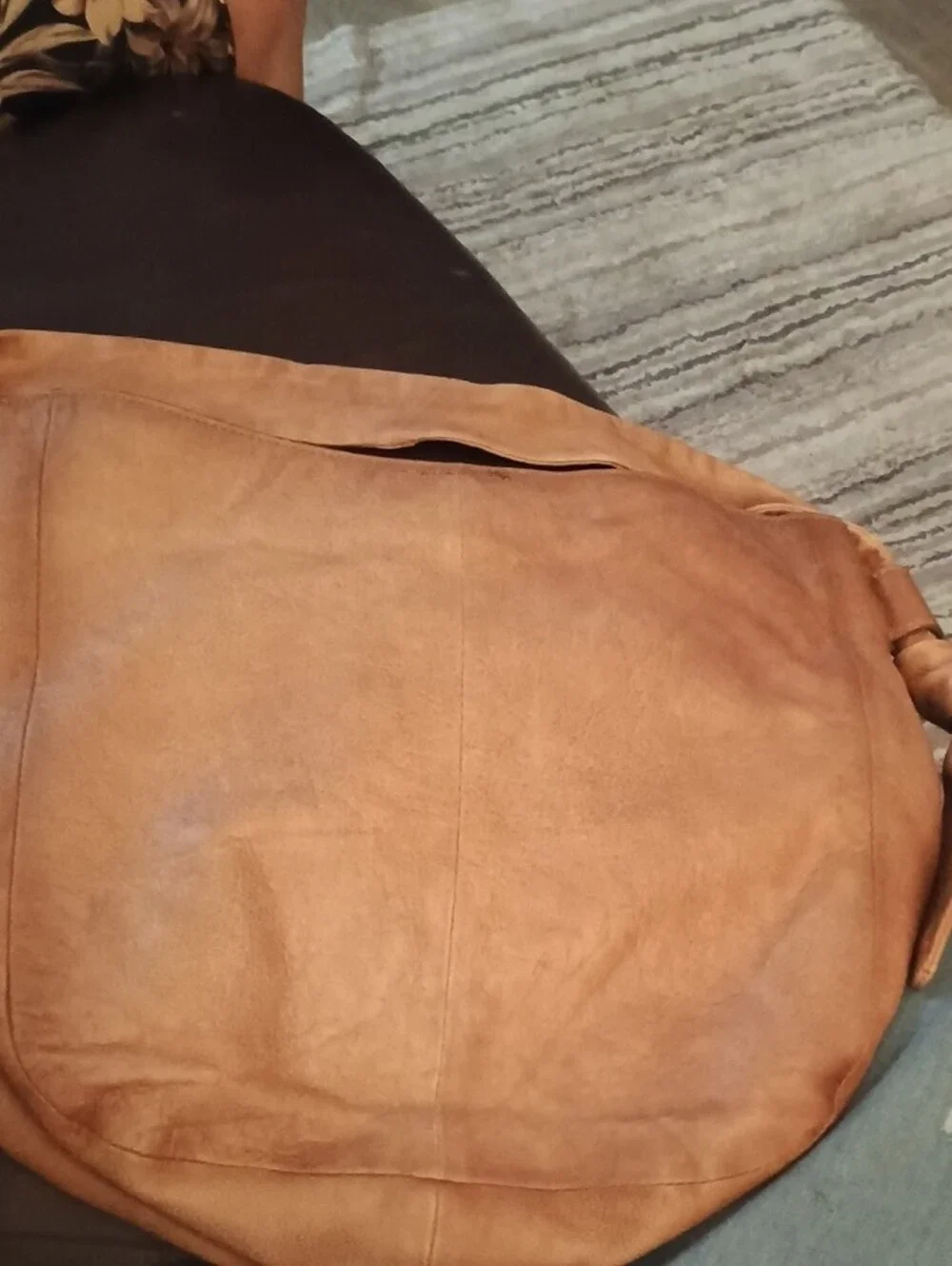 Frye Tan Leather Interior Wallet Strap with Embossed Logo